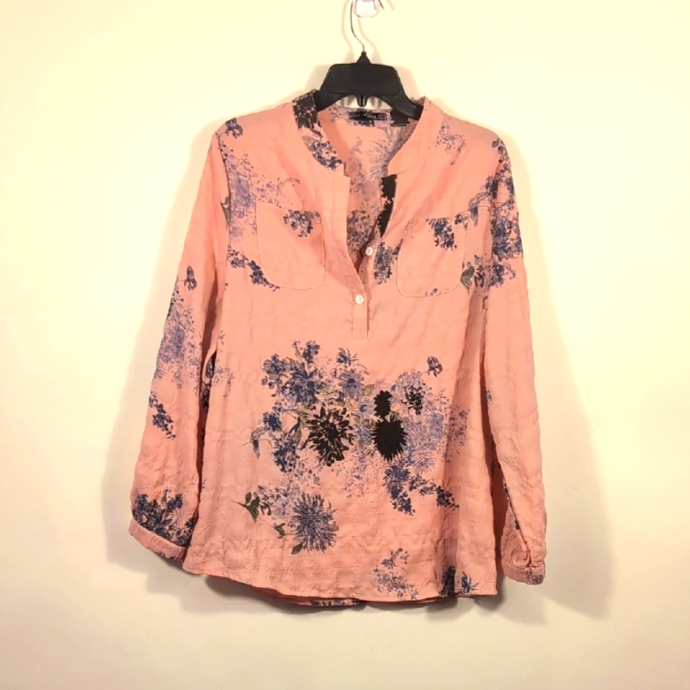 Emery Rose Floral Pink Women's Top Size XL